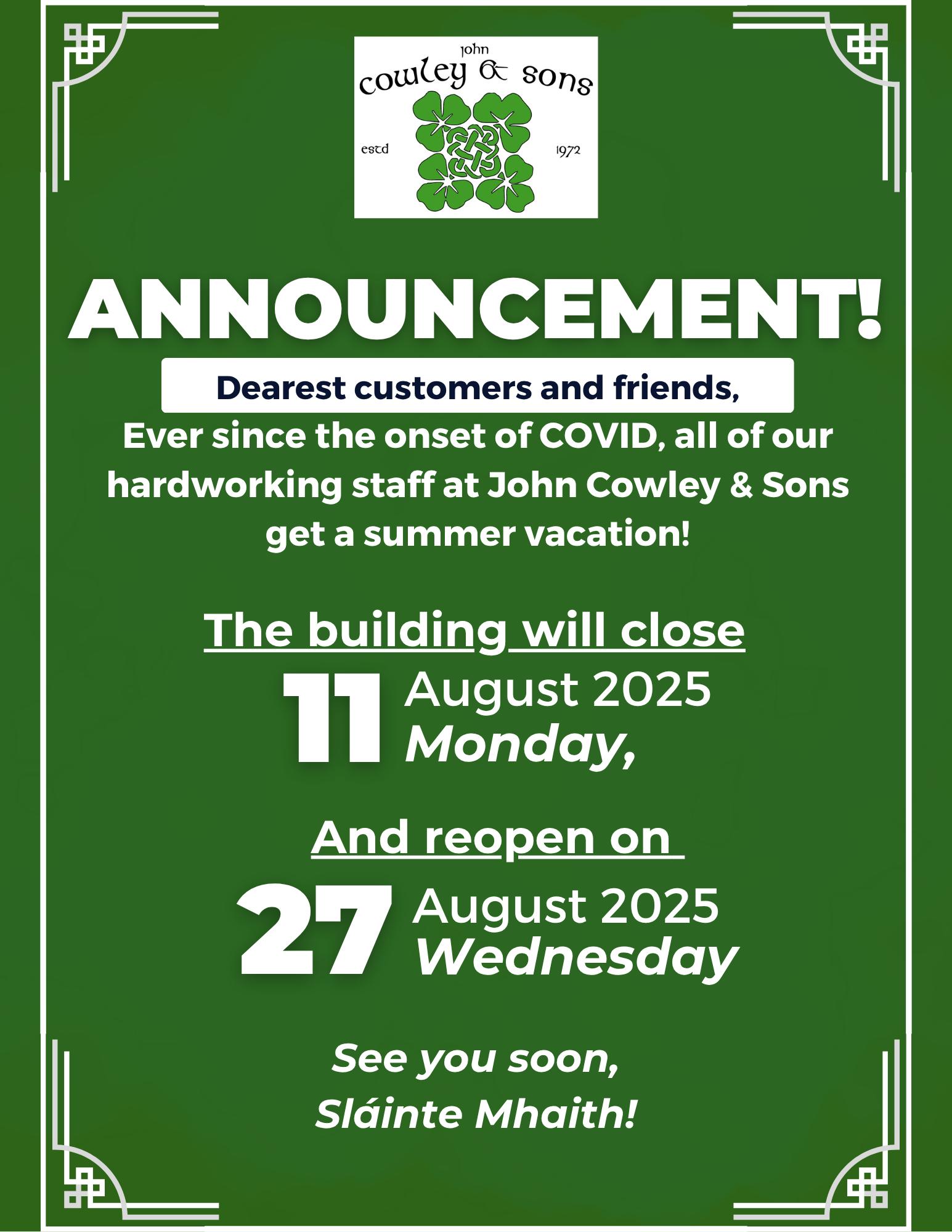 Temporary Closure Notice